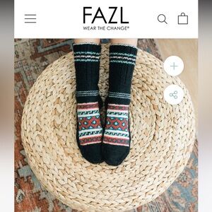 Fazl unisex fair trade handmade wool socks size M